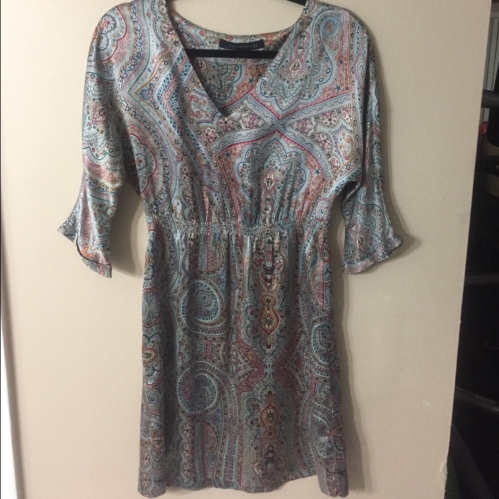 NWOT ZARA WOMAN Silk Paisley Dress